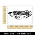 thumbnail image 2 of Asian Arowana Aquarium Dragon Fish Rectangle Rubber Stamp Stamping Scrapbooking Crafting - Large 2.5in, 2 of 7
