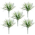thumbnail image 1 of Artificial Orchid Flowers Realistic: 5PCS Fake Flower Stems Faux Leaves Picks, 1 of 10