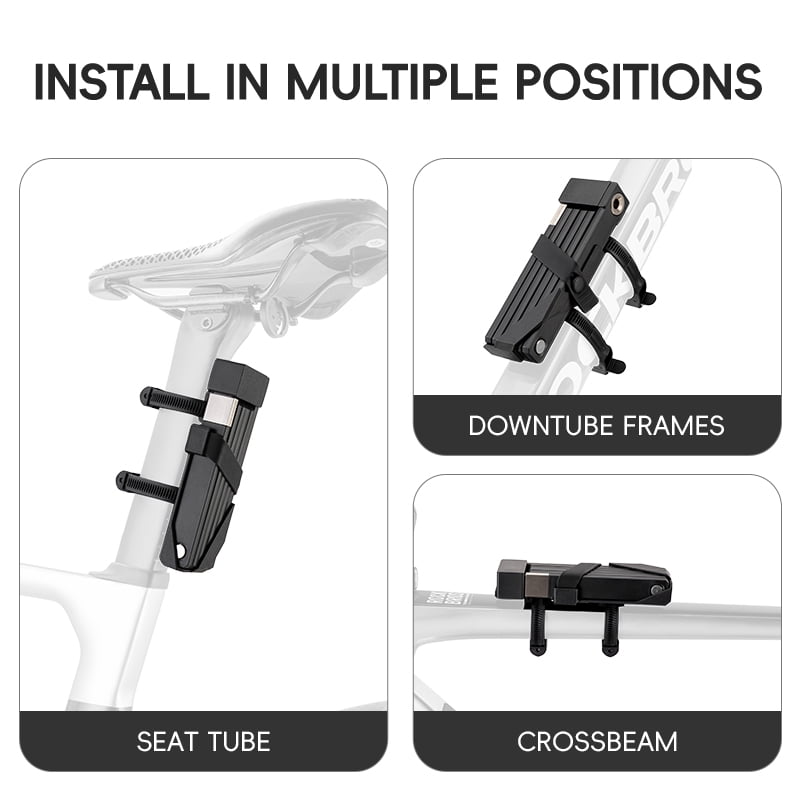 ROCKBROS Mini Folding Bike Lock Guard Secure Key Locks Easy and Portable Use
