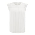 thumbnail image 3 of Women Fashion Solid Casual Lace Slim Fit Small Flying Sleeve Round Neck Short Sleeve Top Summer Tee Shirts Women Tan Raglan Shirt Women Women's Tee Shirts Workout Women Shirt Casual Summer Shirts Long, 3 of 5
