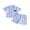Blue, variant on Cenuakty LIttle Kids 12M-5T Baby Boy 4th of July Outfit Striped Embroidered Button Down Short Sleeve Tops and Shorts 2 Pcs Set