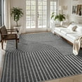 thumbnail image 2 of VUNATE 5'x7'Area Rugs for Living Room Jacquard Textured Modern Rugs Soft Geometric Rug for Bedroom Mid Century Washable Rug Non-Slip Bohemian Carpet Perfect for Dining Room Office Dark Gray, 2 of 6