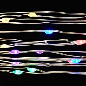 Mainstays Indoor Battery-Operated 50-Count Wire Lights, with Multi-Color LED Lights, 8 Lighting Modes, 4.5 Volts