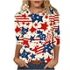 thumbnail image 3 of TaTaai Summer T Shirt for Women Independence Day Print 3/4 Sleeve Round Neck Casual Loose Fit Top Fashion Unstructured Print Soft Stretchy for Daily Outing Gift, 3 of 6