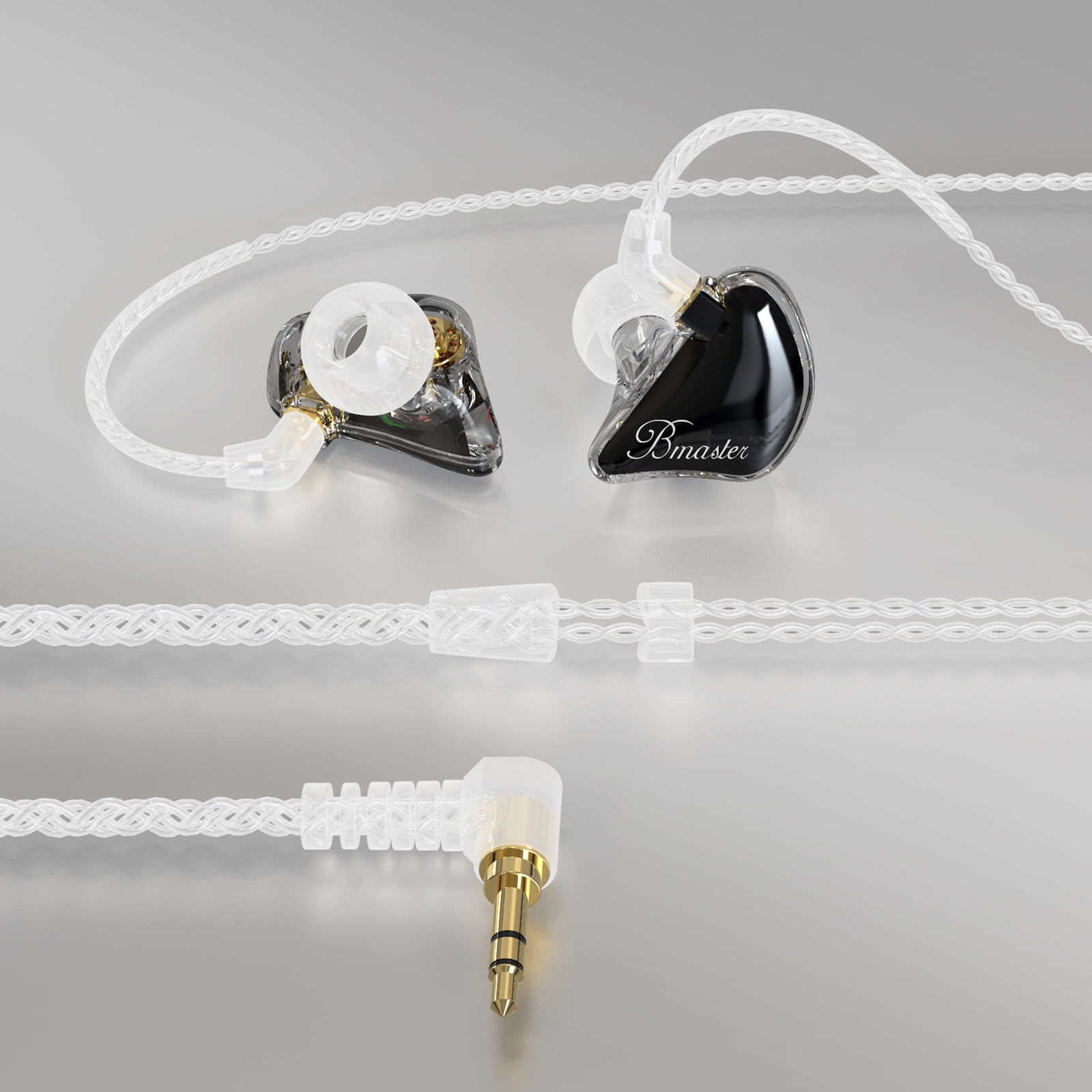 BASN Bmaster Triple Drivers in Ear Monitor Headphone with Two Detachable Cables Fit in Ear Suitable for Audio Engineer, Musician(Black)