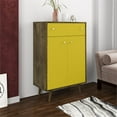 thumbnail image 2 of Manhattan Comfort Armoire de Rangement de Liberté en Brun Rustique et Jaune, 2 of 8