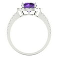 thumbnail image 4 of Halo Engagement Ring for Women - 1.8ct Natural Amethyst in 18K White Gold Promise Ring, 4 of 6