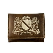 Plunkett Irish Coat of Arms Rustic Leather Wallet