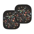 thumbnail image 2 of Bulopur Dragonfly Boho Floral Car Windshield Sunshade UV Protection Vehicle Sun Shade Windshield 2 Pieces Easy to Install Sun Visor Protector Car Window Shades Universal for Most Cars, 2 of 6