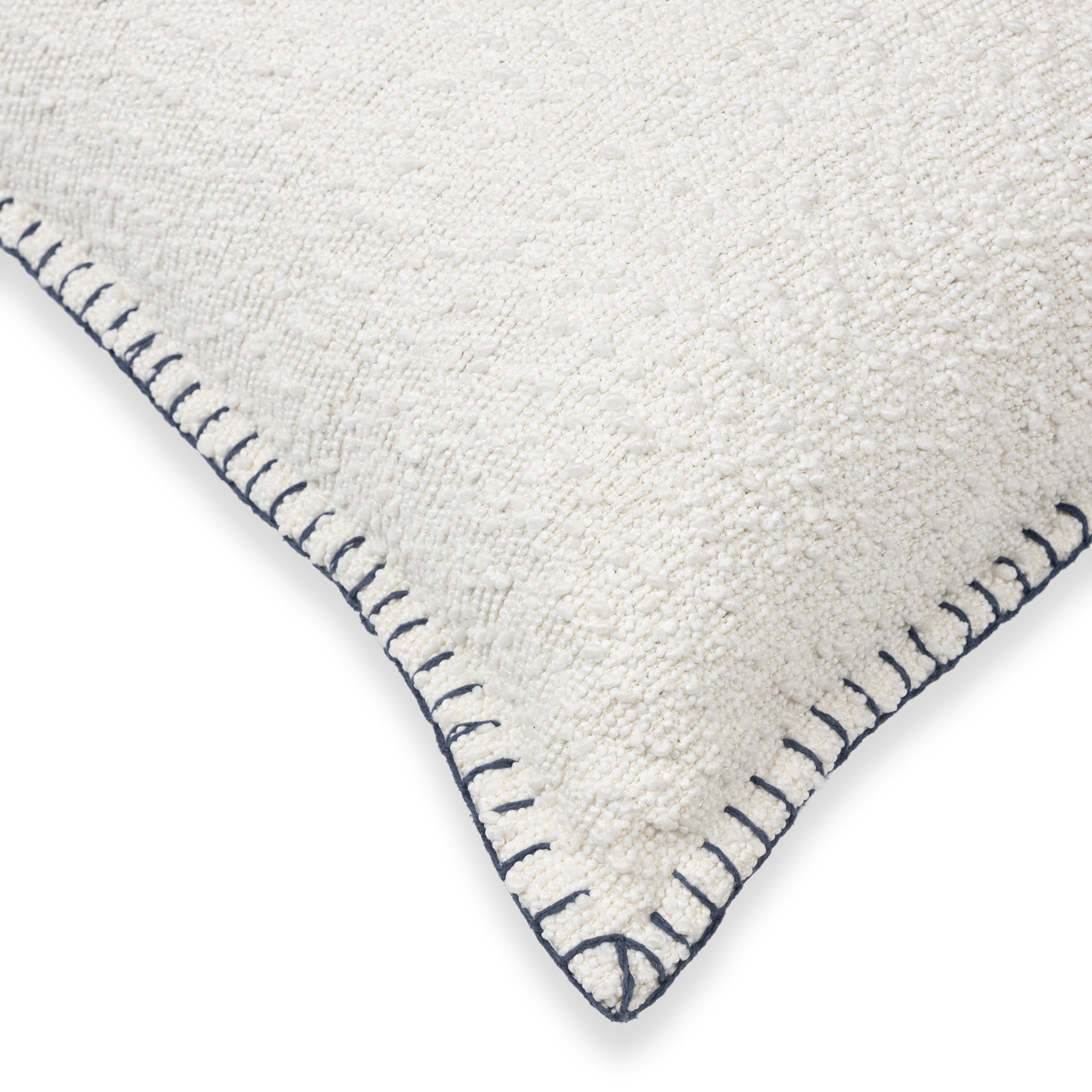 (2 pack) Mainstays Ivory with Blue Whipstitch 22x22