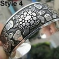 thumbnail image 3 of Eosunjian Vintage Tibetan Silver Elephant Carved Open Bangle Cuff Wide Bracelet Jewelry, 3 of 5