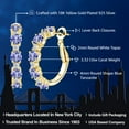 thumbnail image 2 of Gem Stone King 18K Yellow Gold Plated Silver Blue Tanzanite and White Topaz Hoop Earrings for Women (3.32 Cttw, Round 4MM and 1.9MM, Gemstone Birthstone 1 inch Diameter), 2 of 5