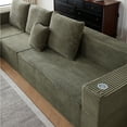 thumbnail image 5 of Modular Cloud Couch Sectional Sofa: Deep Seat Corduroy Furniture for Home Office & Small Spaces - No Assembly Required with Cup Holders & Multiple Pillows for Entrepreneurs & Remote Workers, 5 of 9