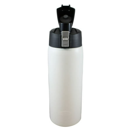 Flip Top Drink Aquatix (Artic White, 21 Ounce) Pure Stainless Steel Double Wall Vacuum Insulated Sports Water Bottle with Convenient Flip Top - Keeps Drinks Cold for 24 Hours, Hot for 6 Hours ()