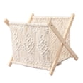 thumbnail image 4 of Revistero de macramé, revistero para periódicos, soporte para suelo, estante de madera tejido, cesta para libros para escritorio, guardería, oficina y, 4 of 9