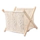 thumbnail image 4 of Revistero de macramé, cesta para libros, tejido, plegable, decorativo, rústico, revistero, decoración del hogar para baño y dormitorio, 4 of 9