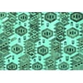 thumbnail image 1 of Ahgly Company Machine Washable Indoor Rectangle Abstract Turquoise Blue Modern Area Rugs, 4' x 6', 1 of 4