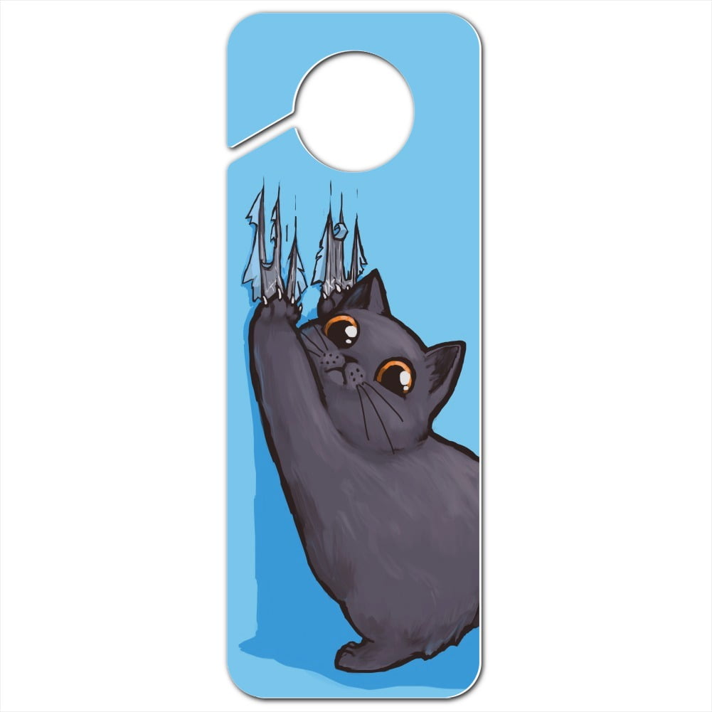 Kawaii Cute Cat Scratching Wall Plastic Door Knob Hanger Sign Walmart