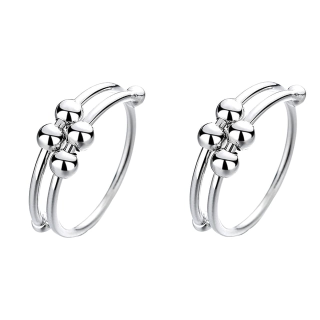 mtvxesu Rings Single Coil, Beads Rotate, Anxiety Bead, Suitable For Female Sale
