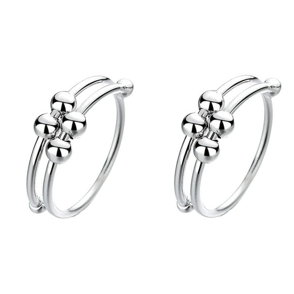 Anxiety Rings Anxiety Ring Single Coil Spiral, Beads Rotate Freely, Anxiety Bead Ring, Suitable for Female