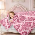 thumbnail image 3 of Erosebridal Pink Rose Damask Full Size Comforter Sets,Elegant Floral Motif Bedding Comforter Set,3pcs,1 Comforter and 2 Pillowcases,Pink Reversible, 3 of 7
