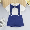 thumbnail image 3 of Mercatoo Shorts Gentleman Set Outfits Baby I𝐧fant Suspenders Romper Boys Solid Strap Boys Outfits&Set Baby Out Fit, 3 of 3