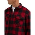 thumbnail image 3 of Wrangler Men's Fleece Buffalo Plaid Relaxed Fit Long Sleeve Shirt, S-3XL, 3 of 4