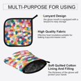 thumbnail image 3 of Yayeee Oven Mitts and Pot Holder Set of 4 Heat Resistant Kitchen Gloves Baking Hot Pad, Dark Colorful Circles, 3 of 5