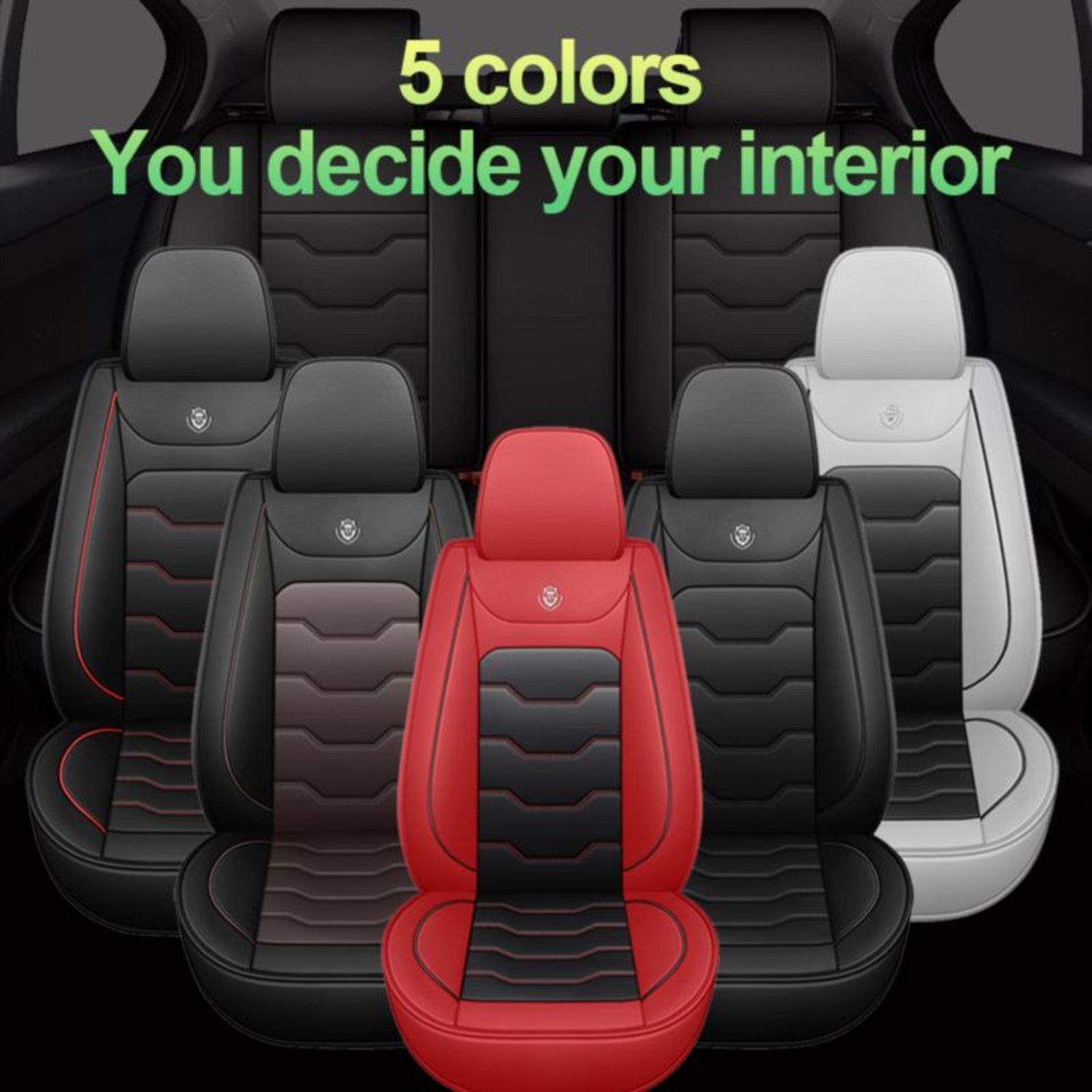 Car Seat Covers for Toyota RAV4 2018 Perfect Fit for Car Seats, Waterproof Faux Leather, Protecting Car Interiors, 5-Seat Full Set, Easy Installation