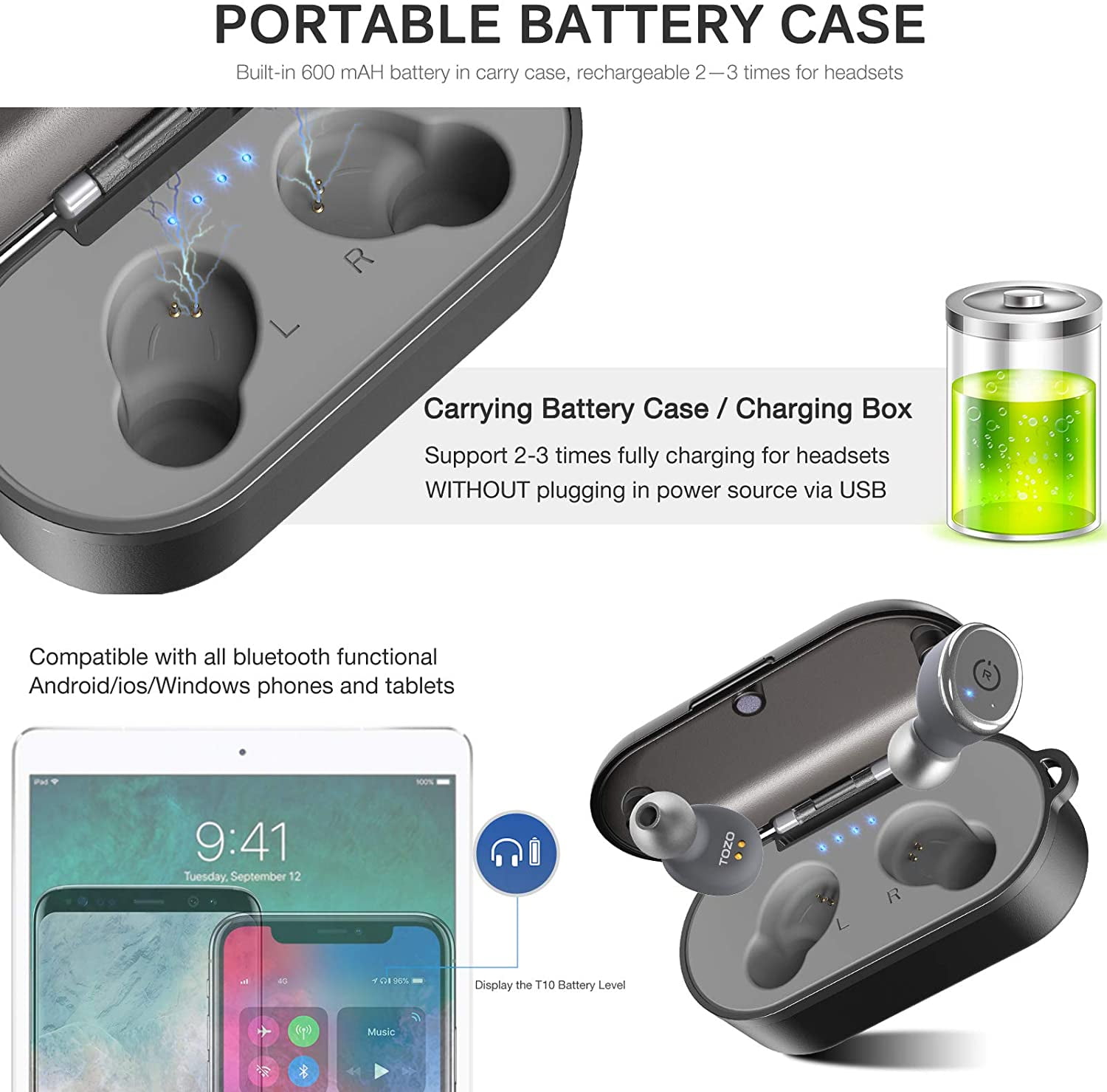 tozo t10 charging case replacement