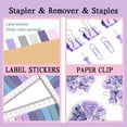 thumbnail image 6 of Purple Office Supplies Set & Desk Organizer Kit,Desk Accessories, Stapler and Tape Dispenser Set for Women with Stapler, Tape Dispenser, Staple Remover, Staples, Clips, Scissor and Tabs, 6 of 7