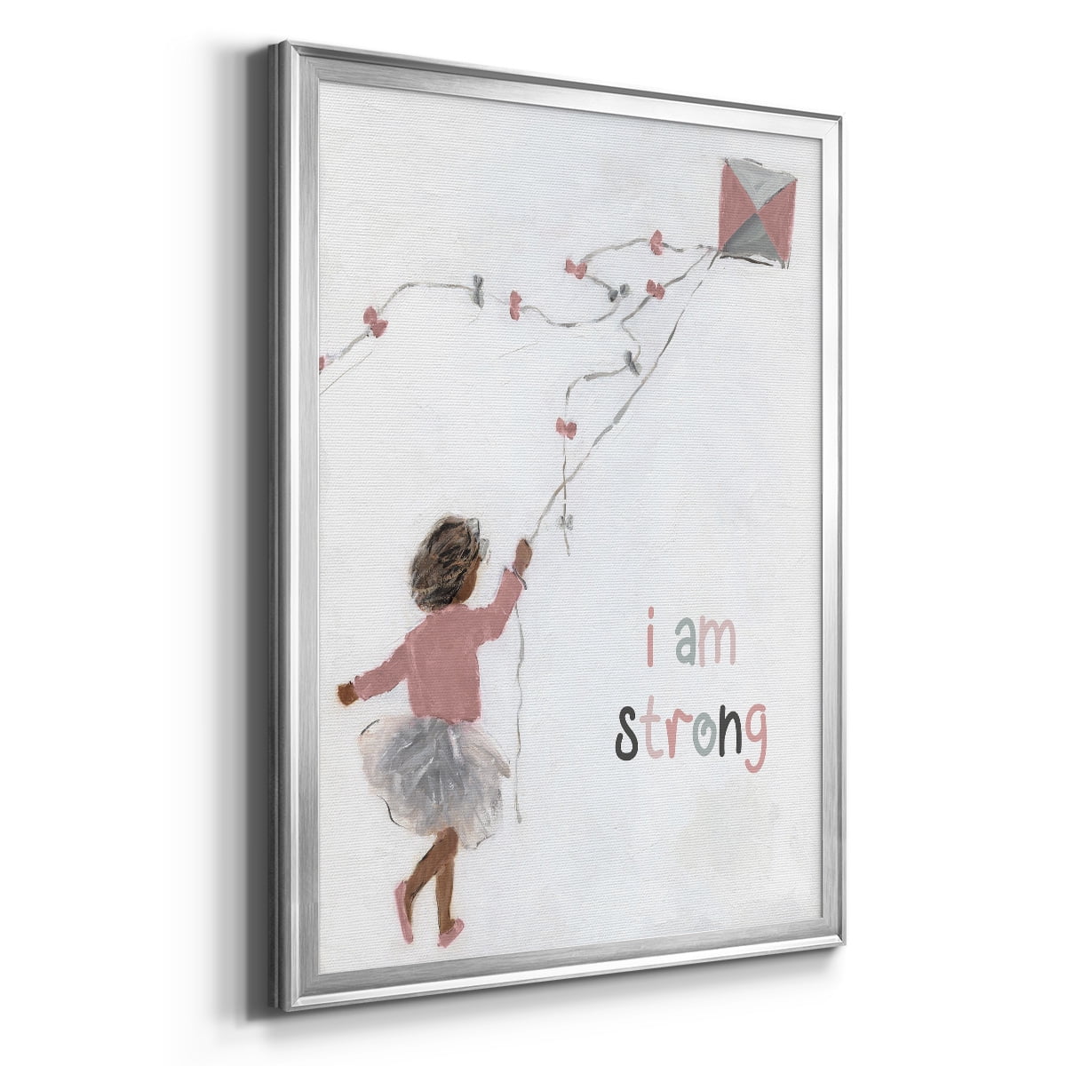 Girl Flying Kite Premium Framed Print - Ready to Hang