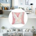 thumbnail image 5 of Pink Plush Embroidered Bunny Throw Pillow Cover, Pompom Rabbit Tail Throw Pillowcase with for Sofa Bed Chair,  Piece, Square, 5 of 7
