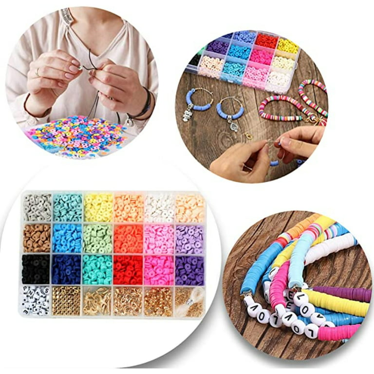 Style-Carry Flat Clay Beads for Jewelry Bracelet Making Kit, DIY Arts and  Crafts for Kids Age 6-12 