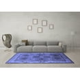 thumbnail image 3 of Ahgly Company Indoor Square Oriental Blue Traditional Area Rugs, 5' Square, 3 of 4