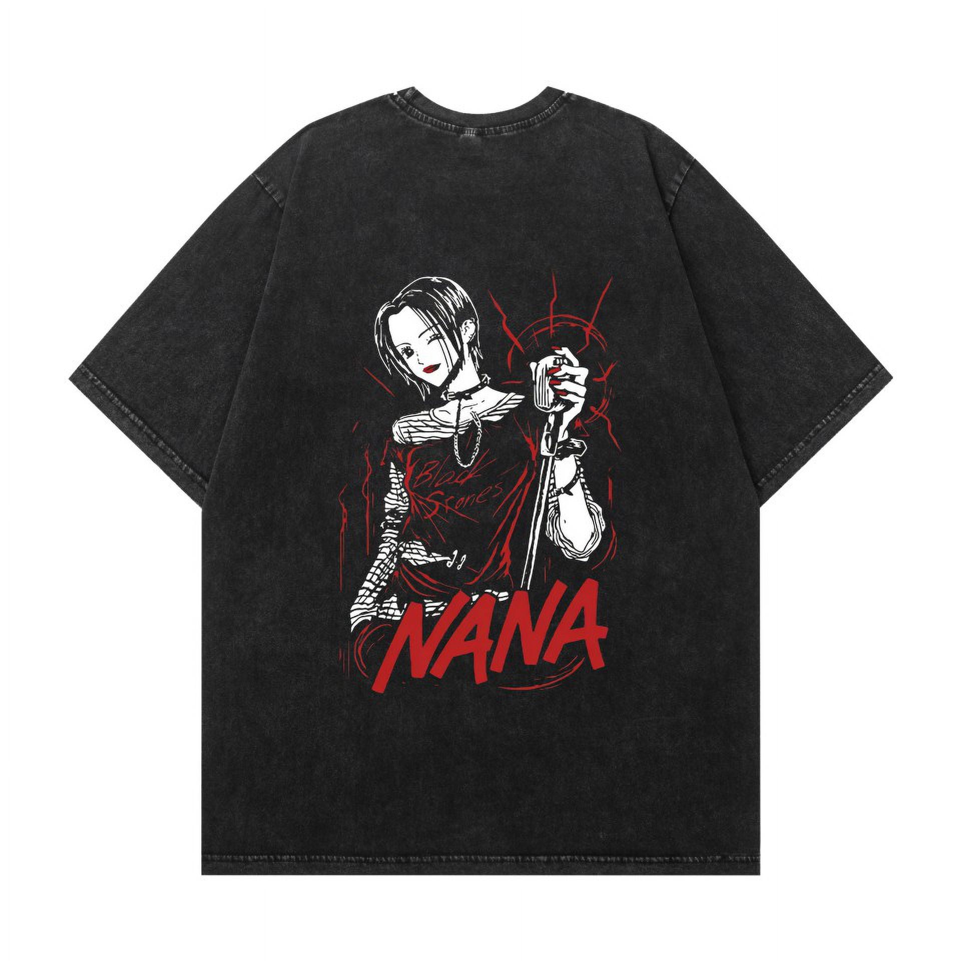 THNCLZX Washed vintage NANA cotton T-shirt anime street hip-hop