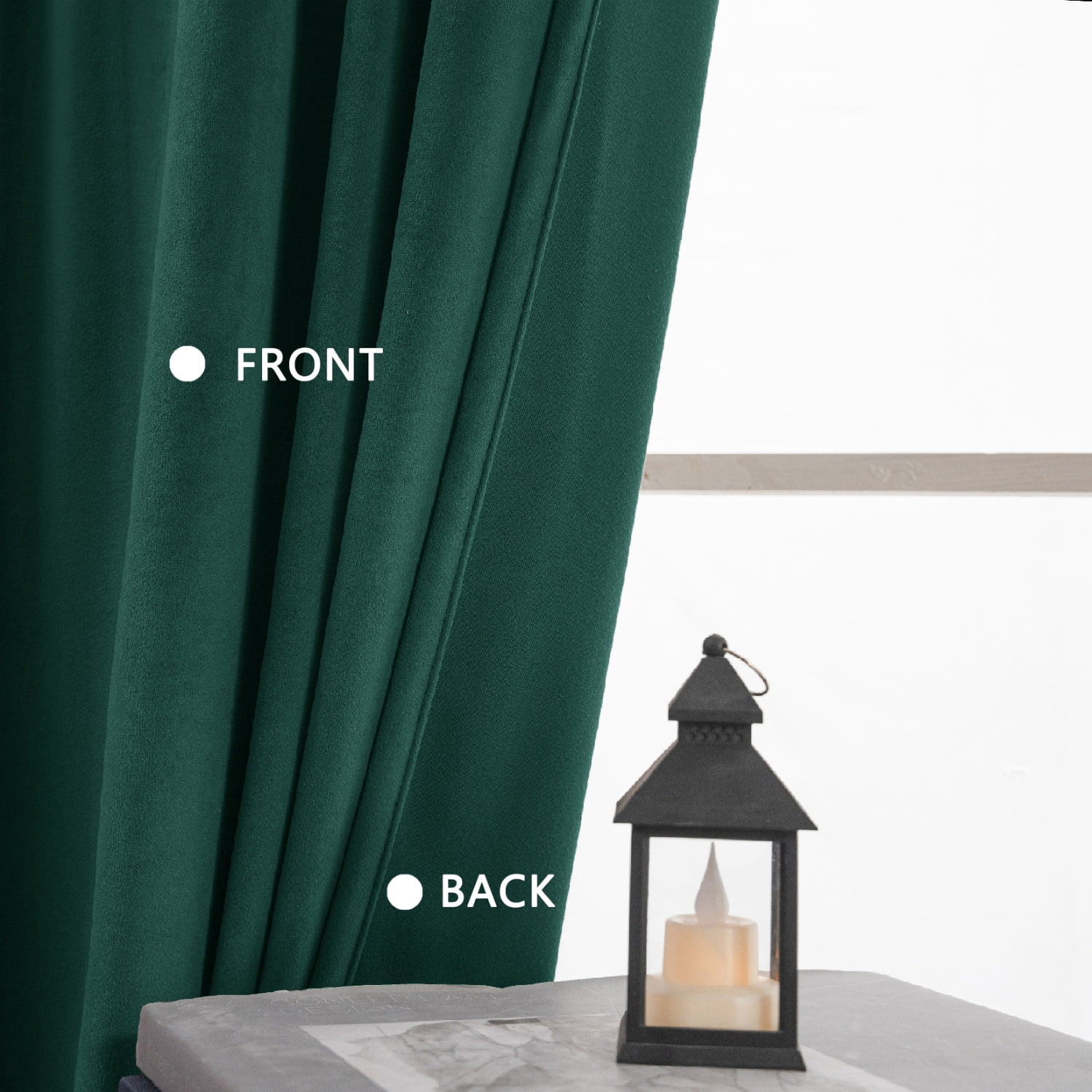Back Tab Curtains, 2-Panel Set Rod Pocket & Pinch Pleat Design Light-Filtering & Thermal Insulation Ideal for Living Room, Bedroom & Office Windows