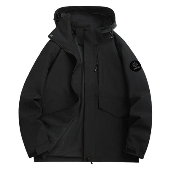 jtjvou Women's Thin Rain Jacket waterproof Ski Camping Soft Shell Jacket with Hood for Golf Outdoor Hiking Windbreaker Hooded Climbing Jackets Black L