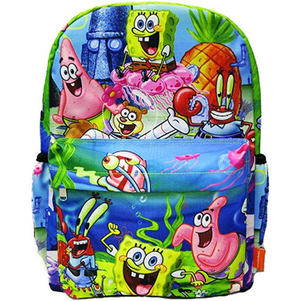 Licensed SpongeBob Squarepants 16 inch All Over Print Deluxe Backpack With Laptop