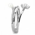thumbnail image 4 of Womens Rings High polished (no plating) Stainless Steel Ring with Synthetic Pearl in White DA059, 4 of 4