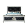 thumbnail image 3 of Acme Furniture Varian Contemporary Velvet Tufted Panel Bed, Queen, Gray/Black, 3 of 5