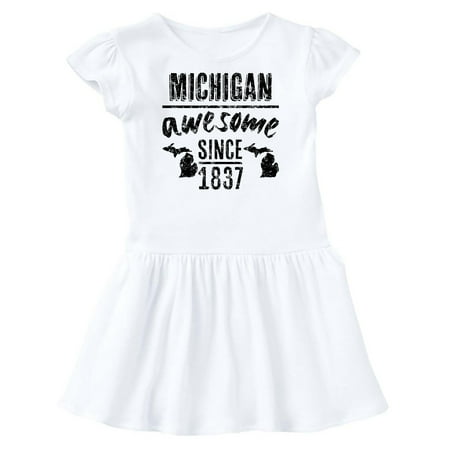 

Inktastic Michigan Awesome Since 1837 Gift Toddler Girl Dress