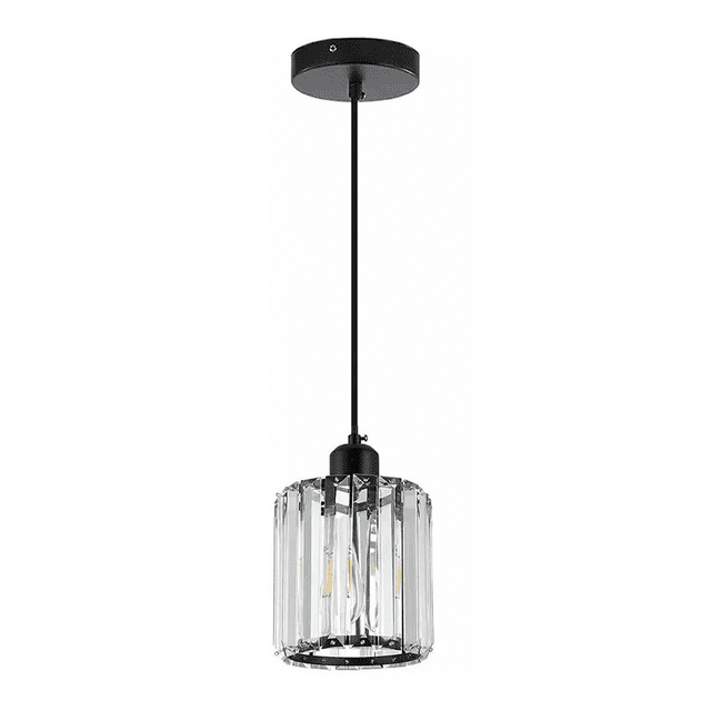 Lámpara Colgante Lámpara De Cristal Decorativa Negra Cuadrada