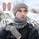 thumbnail image 3 of Conjunto de gorro de punto grueso y cálido, bufanda larga y guantes de conducción con pantalla táctil, 3 of 5