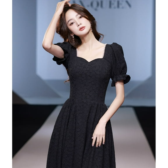 Black Little Evening Dress for Women, Elegant Party Dress, Slimming, Suitable for Daily Wear, Autumn Birthday Party Dress