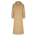 thumbnail image 6 of Yokua Women's Casual Fleece Lined Sweatshirt Dress Oversized Casual Long Sleeve Hooded Dress with Pockets, 6 of 8