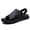 black, variant on Men's Croc-Embossed 2-in-1 Convertible Leather Sandals, Casual Black Summer Slippers