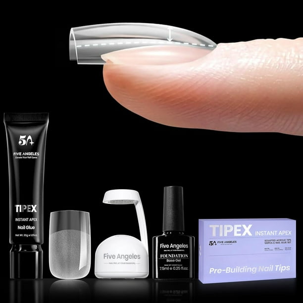Kit de uñas Five Angeles Tipex Gel con pegamento UV y lámpara