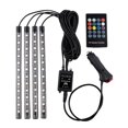 thumbnail image 1 of Tira de luces LED para automóvil, 4 piezas 36 LED DC 12V Multicolor Música Luz interior del aut Carevas Luz de tira, 1 of 7