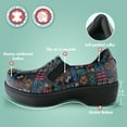 thumbnail image 3 of Hawkwell Pro Leather Nurse Clogs for Women - Lightweight Slip Resistant Arch Support Healthcare Professional Nursing Shoes Work Clog,Black colorful,US 9, 3 of 8
